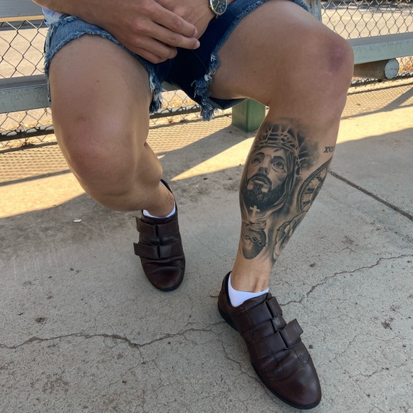 GUCCI GUCCISSIMA GG LEATHER SNEAKER SHOES VELCRO STRAP 091835 MONOGRAM BUCKLE 43 - Picture 2 of 16